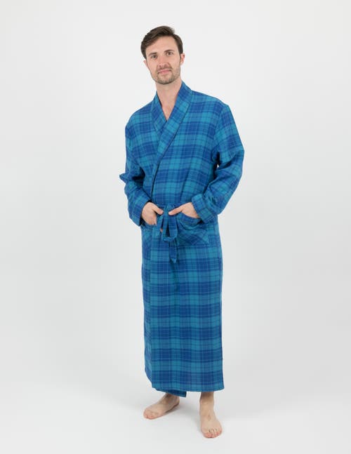 Leveret Flannel Robe, 100% Cotton In Multi