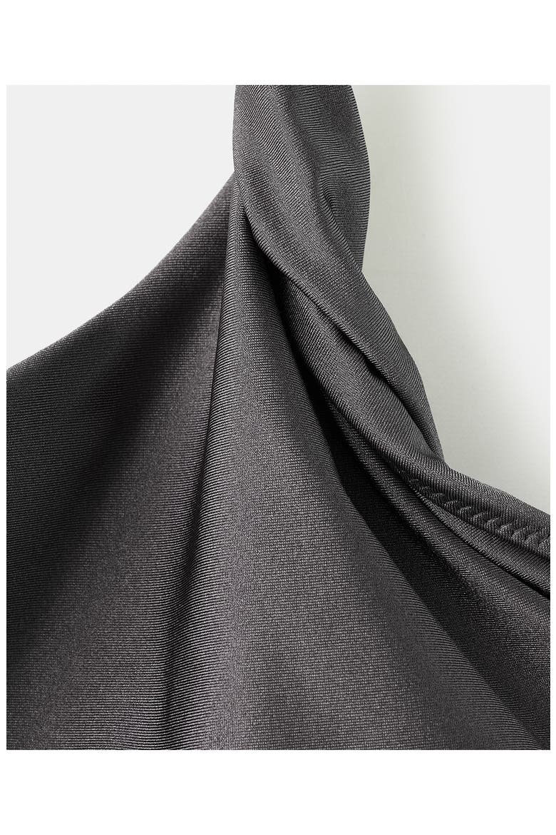Asymmetric One-Shoulder One-Piece Swimsuit, Alternate, color, GREY