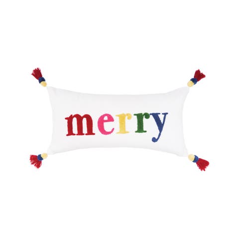 Boho Merry Throw Pillow, 12" x 24"