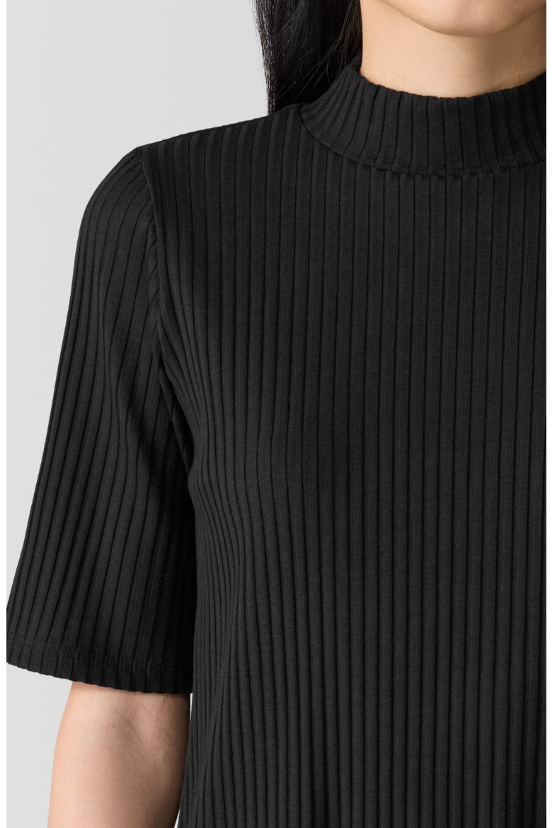 Mock Neck Rib Top, Alternate, color, BLACK