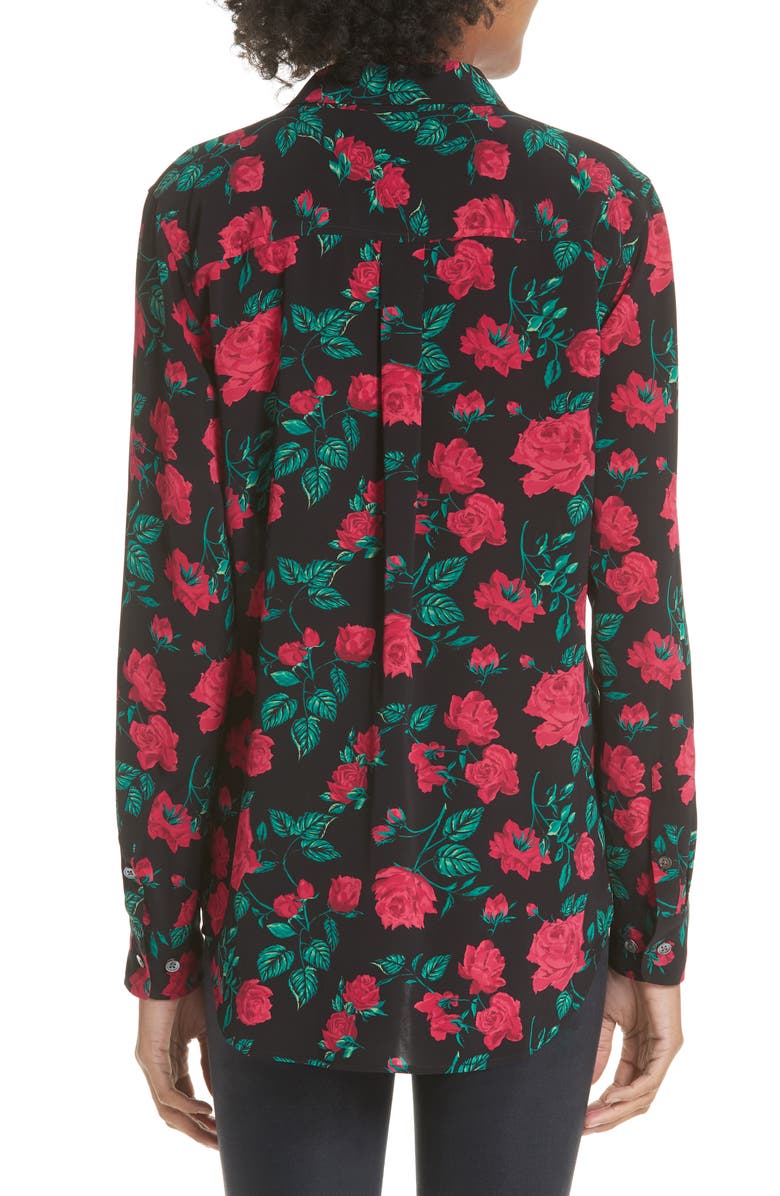 Equipment Slim Signature Floral Blouse, Alternate, color, 