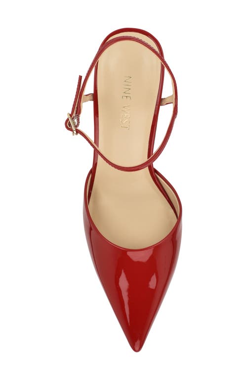 Nine West Dres Ankle Strap Pointed Toe Pump In Red