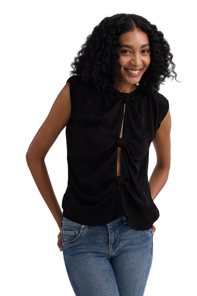 The Knot-so-Basic Top in Black, Alternate, color, Black