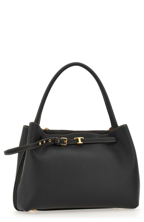 T Timeless Leather Top Handle Bag