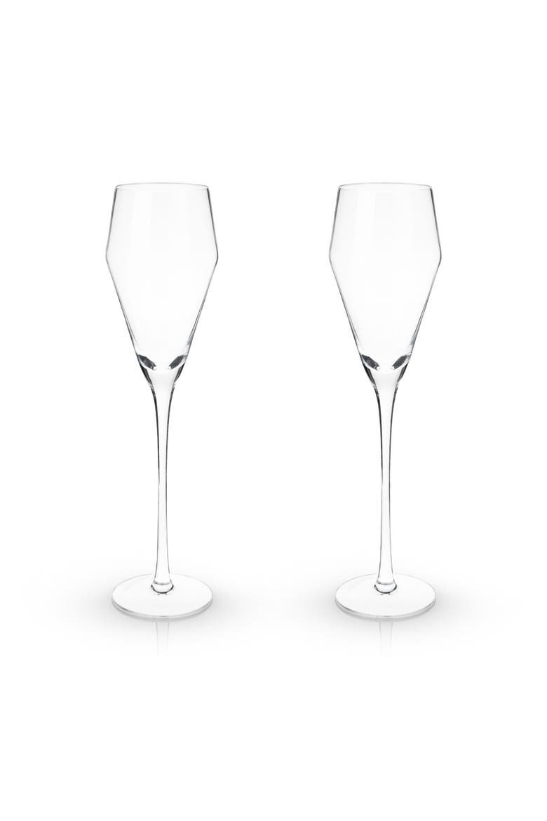Raye Crystal Angled Prosecco Glasses Set of 2, Main, color, Clear