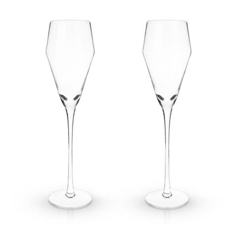 Raye Crystal Angled Prosecco Glasses Set of 2