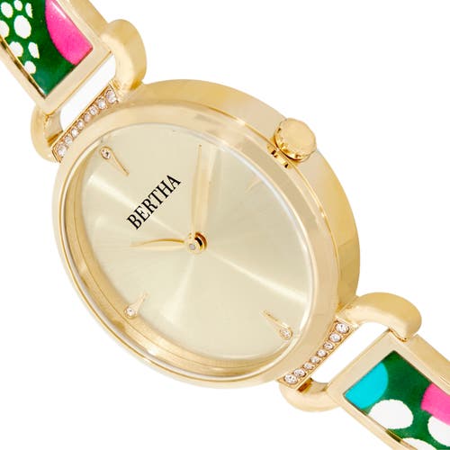 Bertha Katherine Enamel-designed Bracelet Watch In Gold