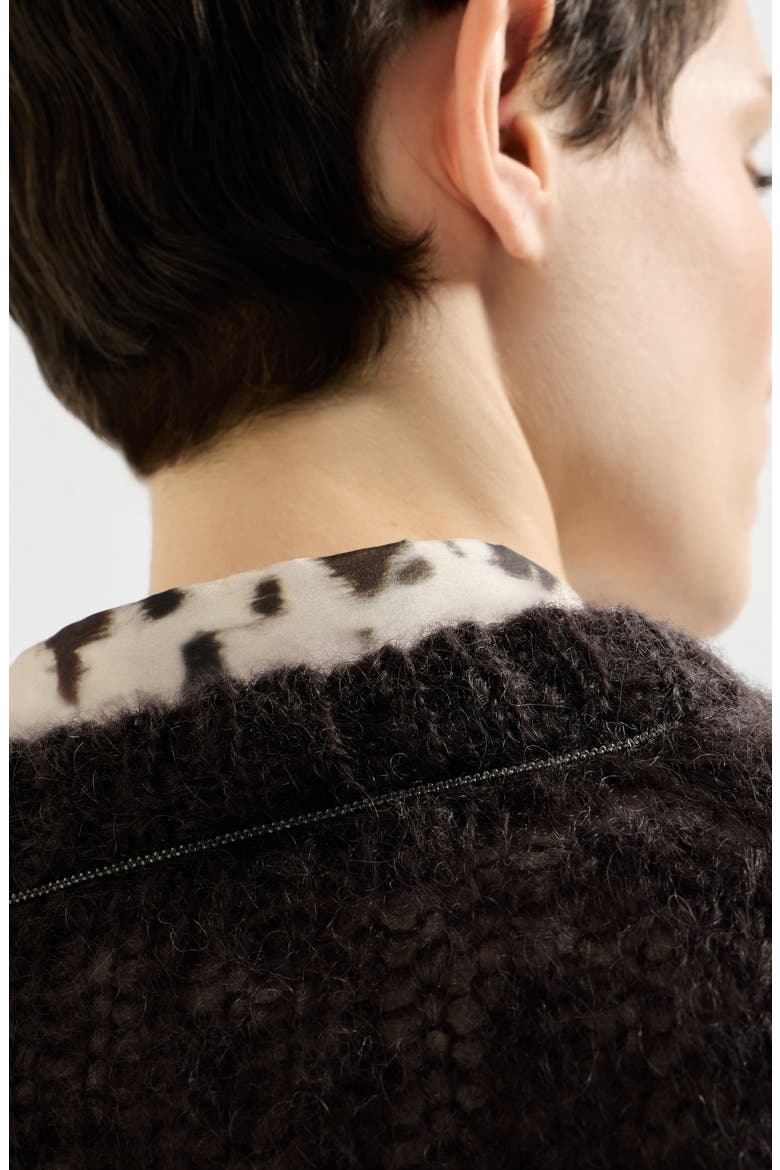Sparkling mohair sweater vest with monili, Alternate, color, Pine Cone Brown