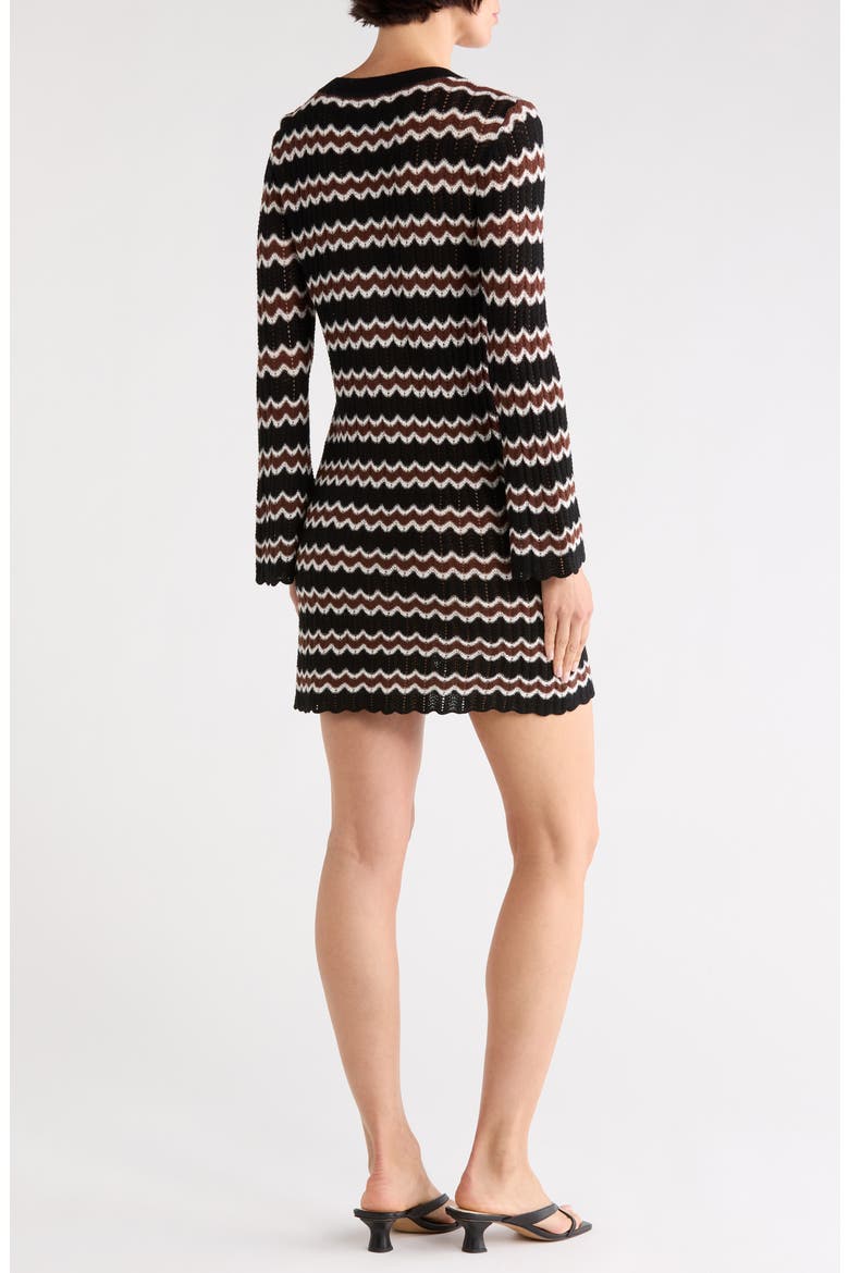 Ema Extrafine Merino Wool Long Sleeve Sweater Dress, Alternate, color, BLACK/ COFFEE GRIND/ MULTI
