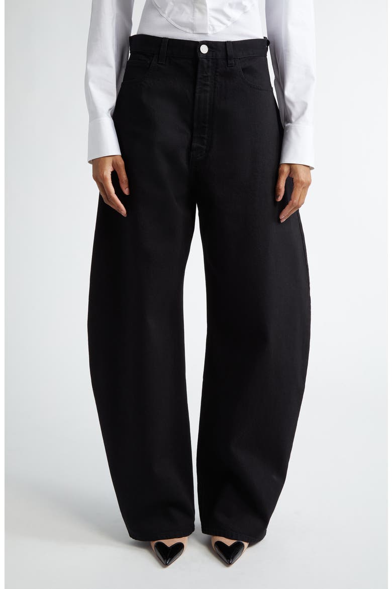 Round Denim Jeans, Main, color, NOIR ALAIA