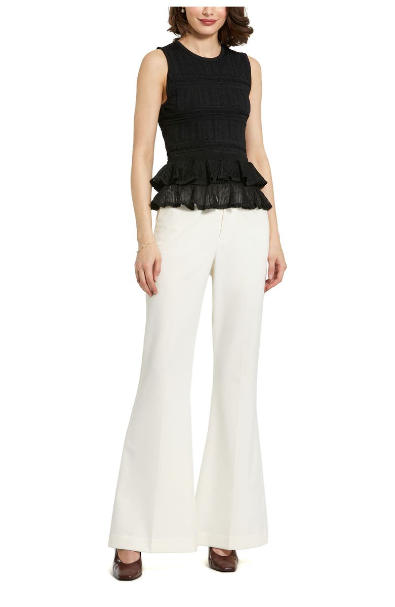 Mac Duggal Sleeveless High Neck Knit Top With Ruffle Hem, Alternate, color,