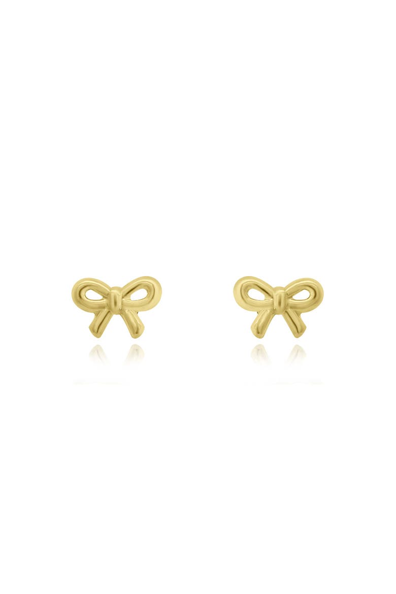 Mini Bow Screw Back Stud Earrings, Alternate, color, Gold