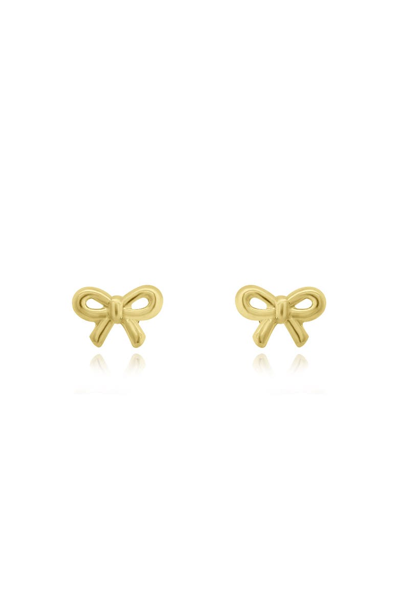 The Lovery Fine Jewelry Mini Bow Screw Back Stud Earrings, Alternate, color, Gold