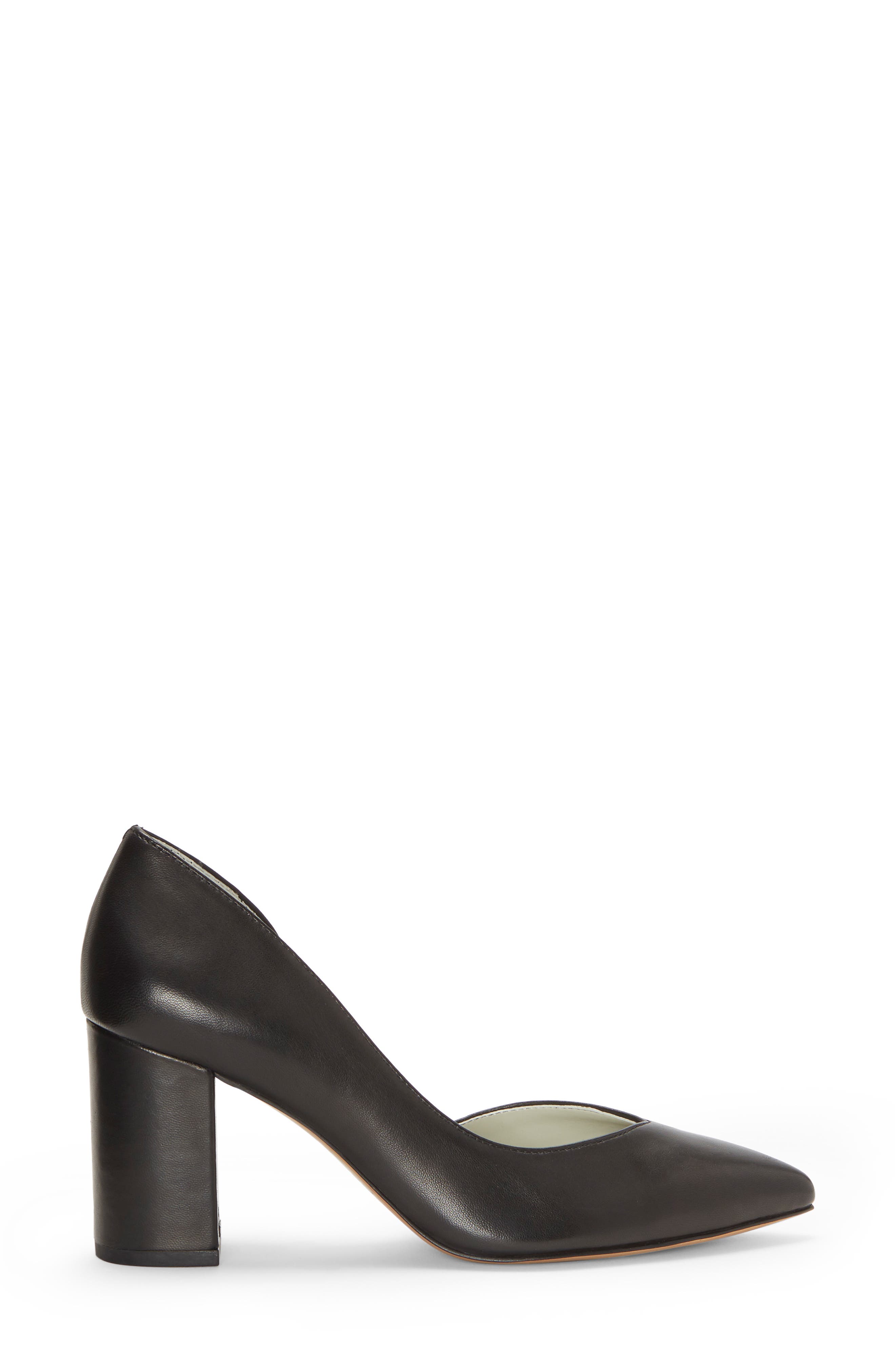 Sisteen Half d'Orsay Pump, Alternate, color, BLACK LEATHER
