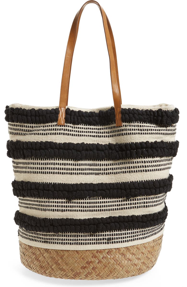 Sole Society Woven Bottom Tote, Alternate, color,