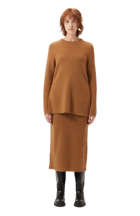 Cashmere Skirt with Zip