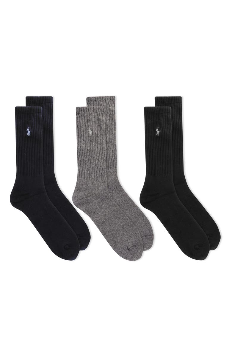 Polo Ralph Lauren 3-Pack Crew Socks, Alternate, color, Assorted