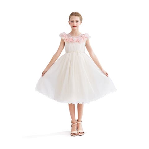 Dress with Petal Trim