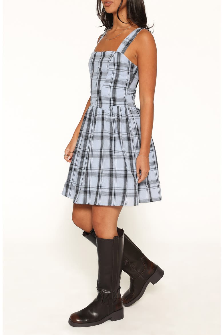 Kepler Plaid A-Line Minidress, Alternate, color, ICY BLUE PLAID