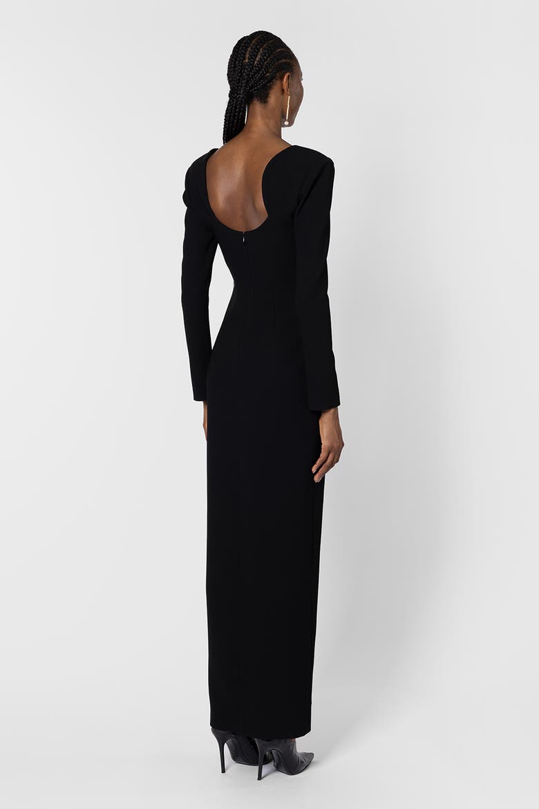 Zari Sweetheart Full Length Dress, Alternate, color, Black