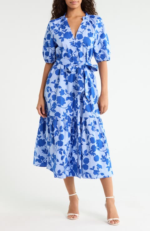 Wynette Tiered Belted Cotton Midi Dress