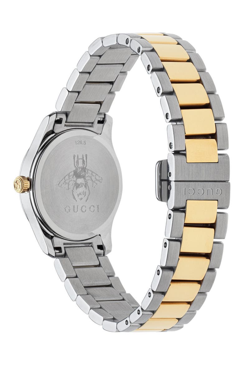 G-Timeless Bracelet Watch, 27mm, Alternate, color, SILVER/ GOLD