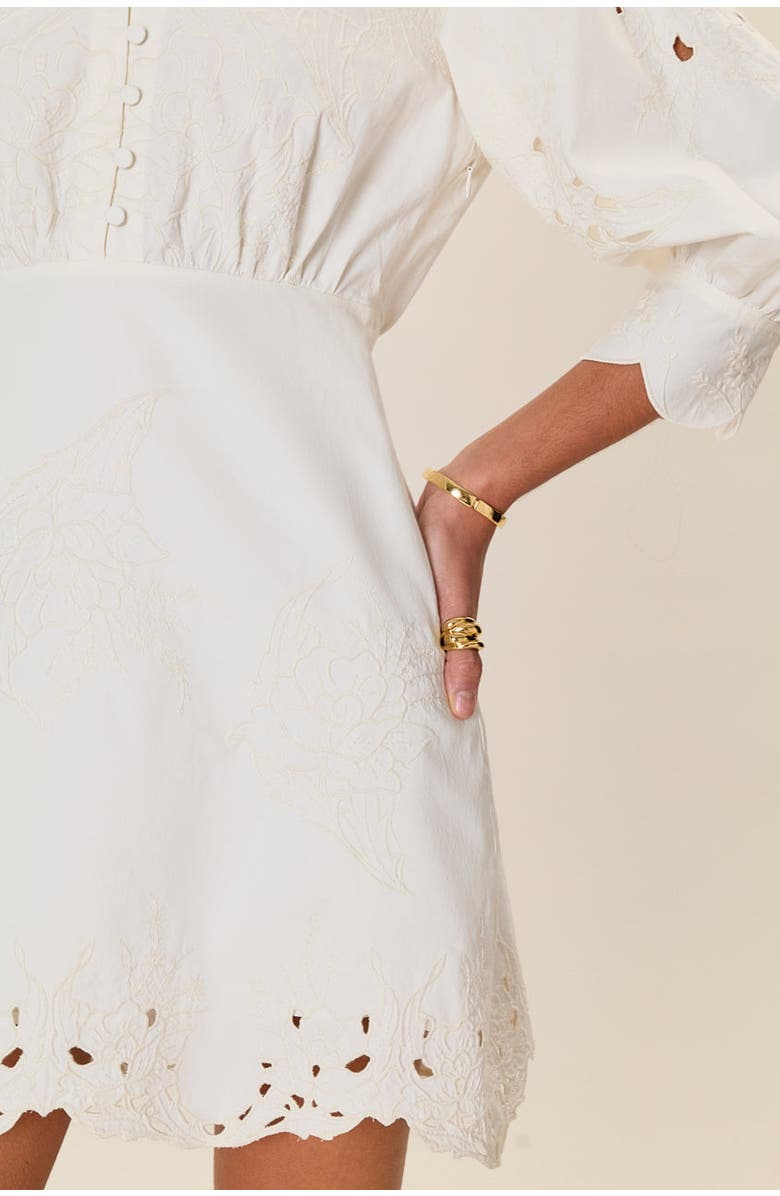 Rebecca Taylor Rachelle Button Front Dress, Alternate, color, Ivory