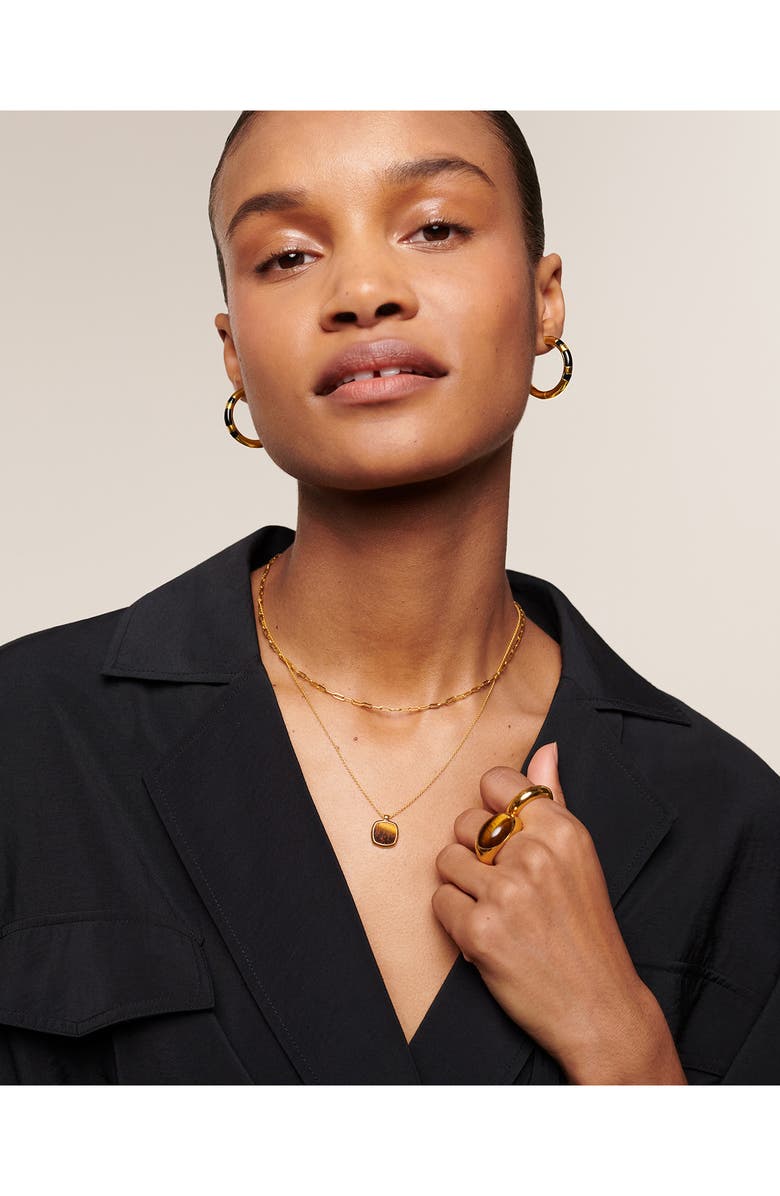 Monica Vinader Delphi Tiger's-Eye Pendant Necklace, Alternate, color, 