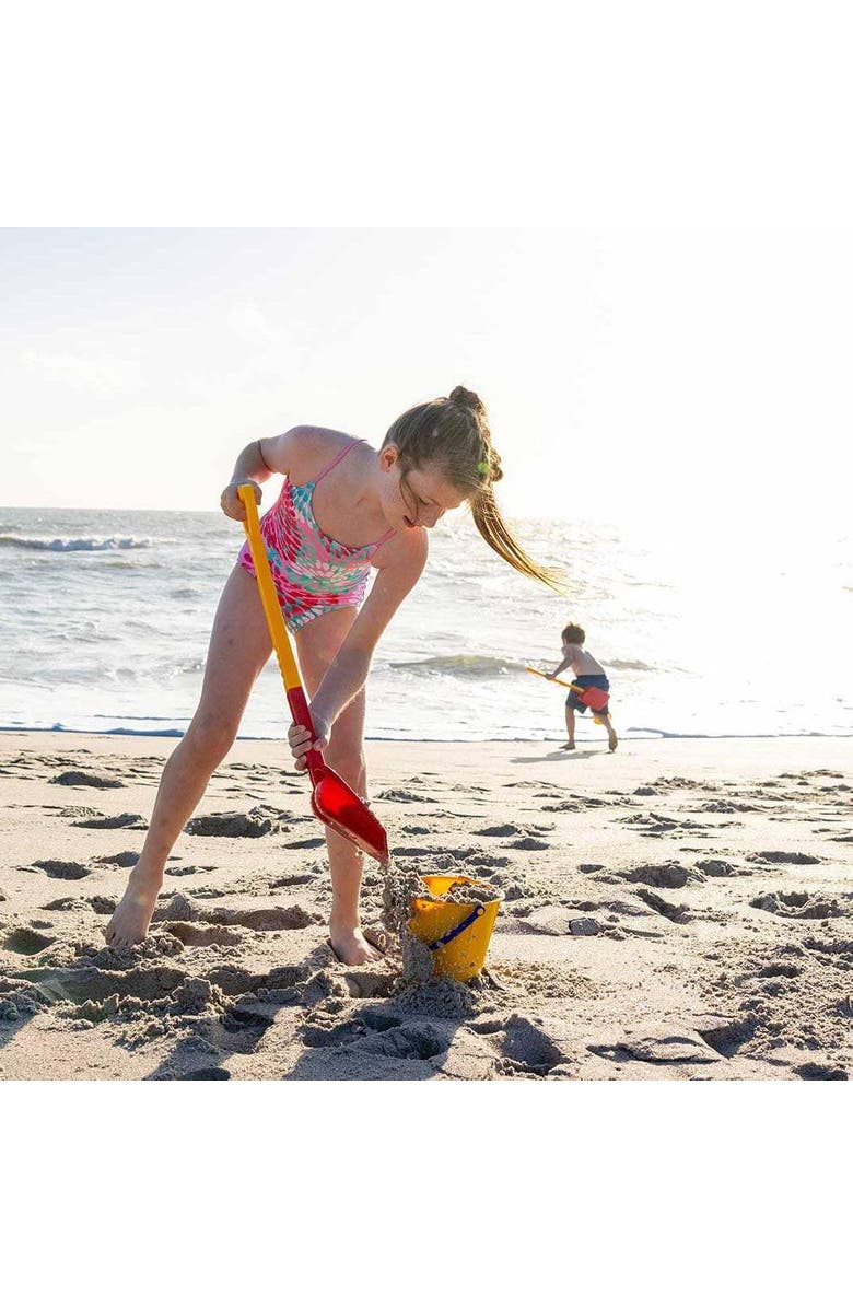 SPIELSTABIL Toddler Outdoor Toys - Beach Shovel and Digging Toys for Kids, Heavy Duty Sand Toys for Ages 2.5 & Up, German-Made Kids Beach Essentials, Alternate, color, Red Multi