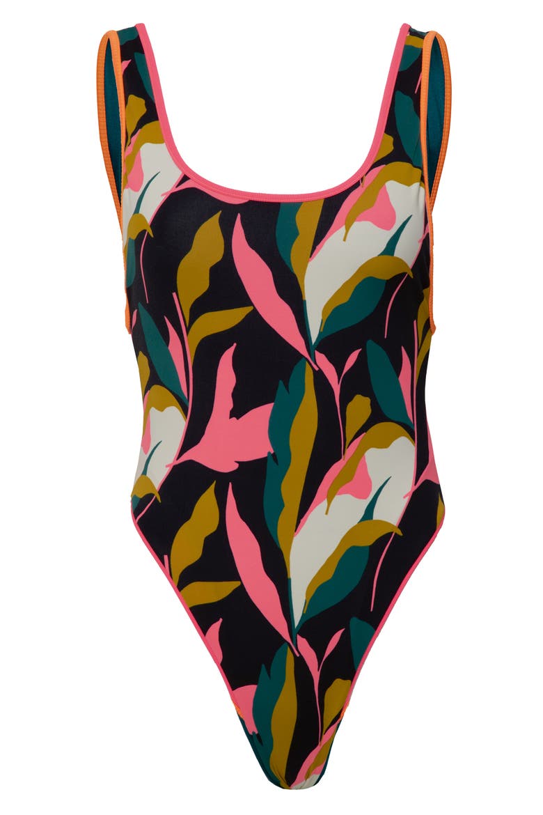 Seafoam Reversible One-Piece Swimsuit, Alternate, color, DARK GREEN