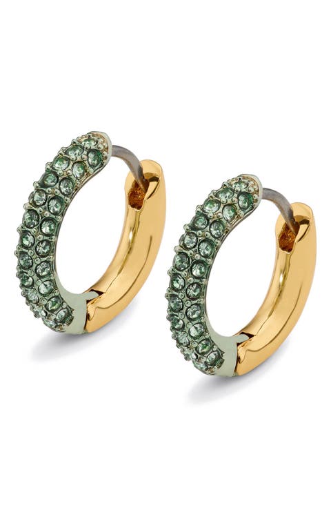 Crystal Pavé Huggie Hoop Earrings