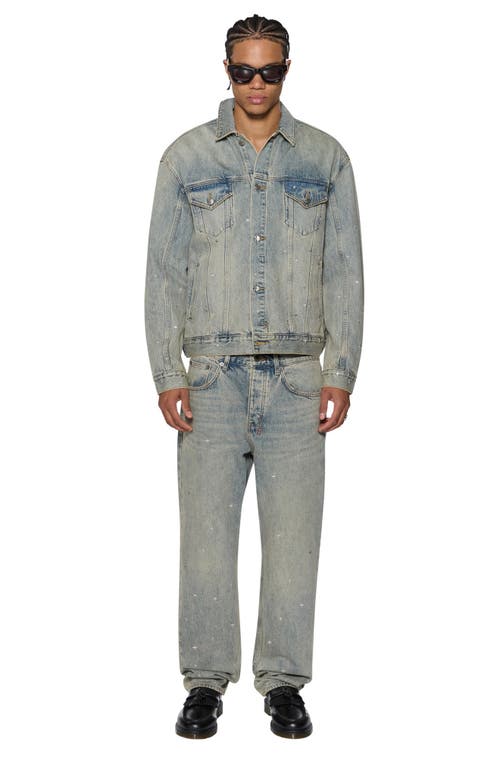 Shop Ksubi Oh G Stagelight Metallic Denim Trucker Jacket