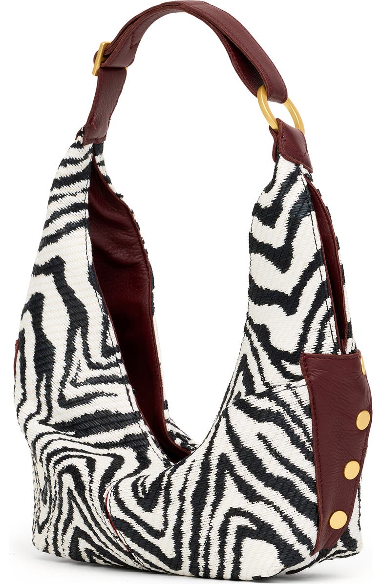 HAMMITT Tom Zip Medium Hobo Bag, Alternate, color, Zebra/ Brushed Gold
