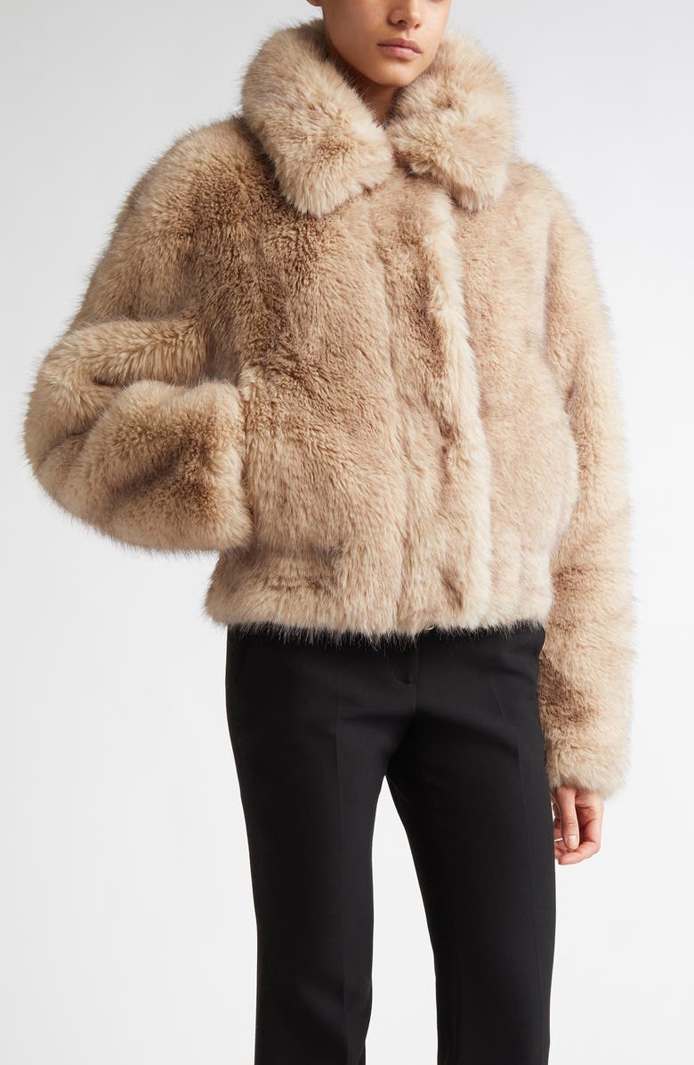 Stand Studio Lena Faux Fur Crop Jacket, Main, color,