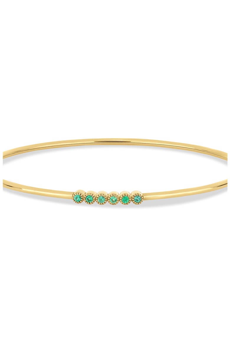 18K Gold El Mar Gemstone Bangle Bracelet, Alternate, color, 18K YELLOW GOLD/ EMERALD