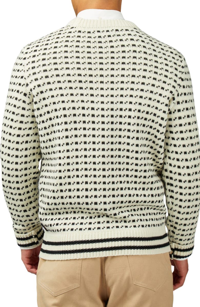 Ben Sherman Neat Jacquard Wool Blend Crewneck Sweater, Alternate, color, 
