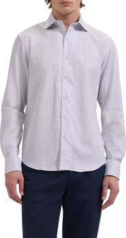 Bugatchi Alvin Shaped Fit Geo Print Button-Up Shirt
