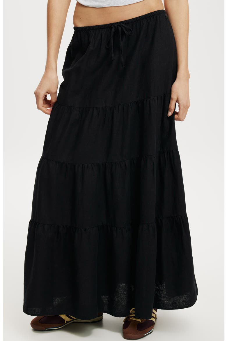 Women's Haven Tiered Maxi Skirt, Main, color, Black