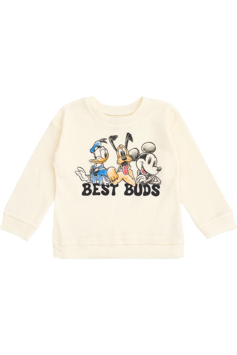 Mickey Mouse Loungewear 2-Piece Sweatshirt and Pants Set, Alternate, color, Mickey Cream Blue