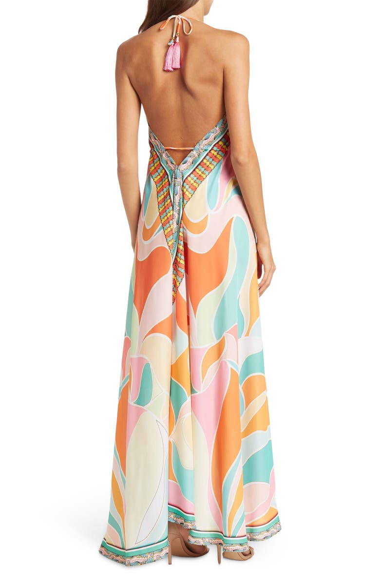 RANEES Print Halter Dress, Alternate, color, Pink