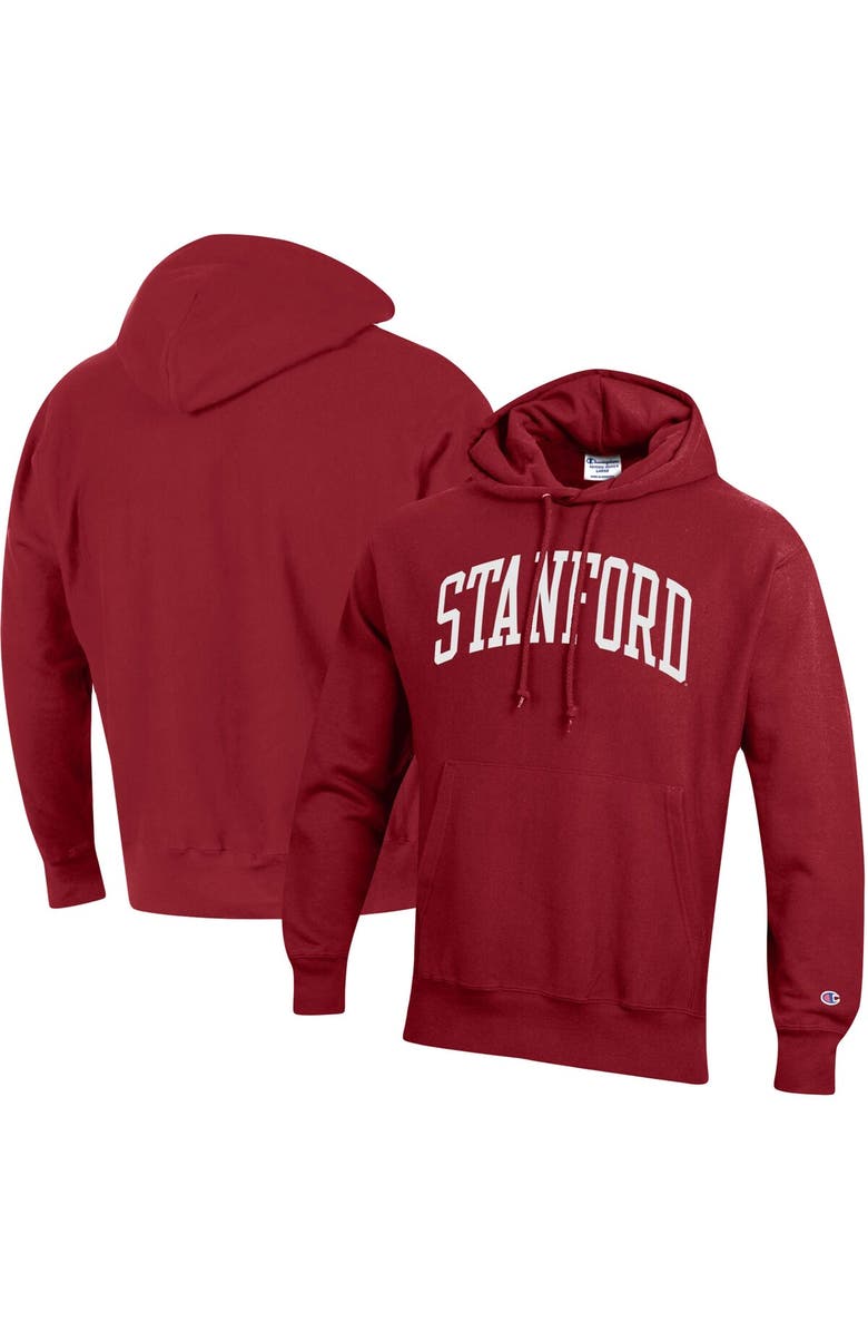 Champion Men's Champion Cardinal Stanford Cardinal Team Arch Reverse Weave Pullover Hoodie, Alternate, color,