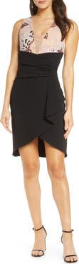 Harlyn Floral Bodice Ruffle Sheath Dress