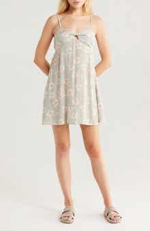 Billabong Last Sunset Floral Print Crinkle Minidress