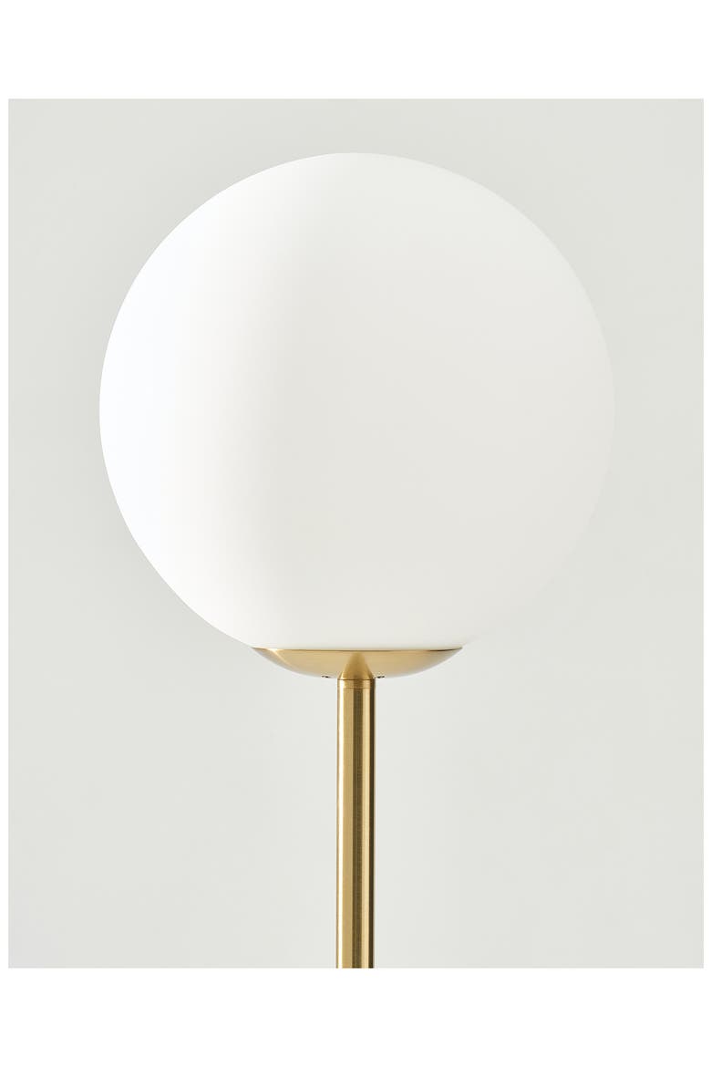 Luna 65" Modern LED Floor Lamp with Glass Globe Shade, Alternate, color, BRASS
