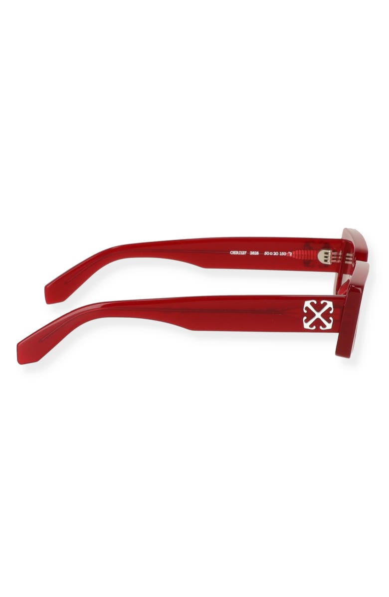 Off-White 50mm Arthur Rectangular Sunglasses, Alternate, color, Burgundy Burgundy