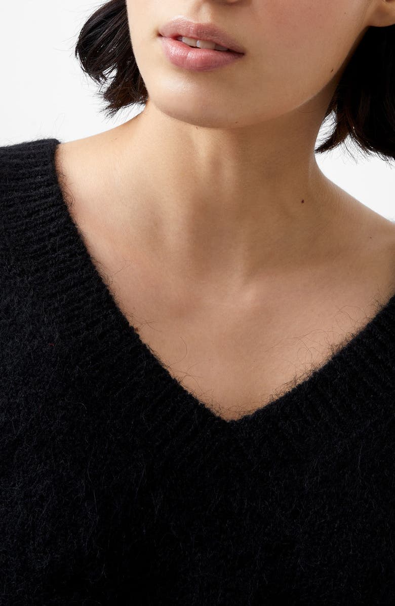 French Connection Oversize V-Neck Sweater, Alternate, color, Black