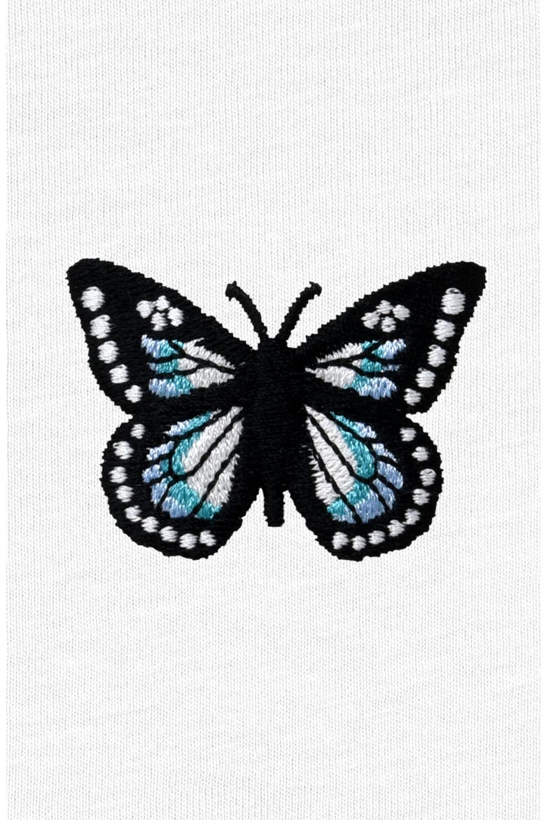 Butterfly Short Sleeve Classic Cotton Tee, Alternate, color, White