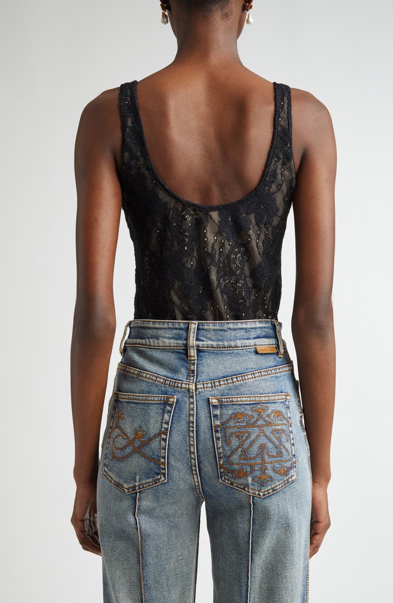 Zimmermann Scoop Neck Lace Bodysuit, Alternate, color, 