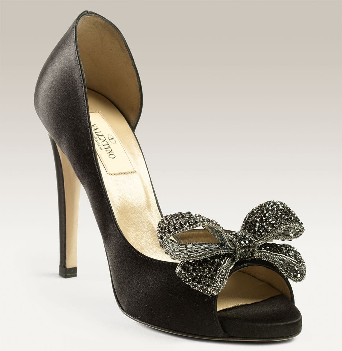Valentino Garavani Jeweled Peep Toe d'Orsay Pump, Main, color, 