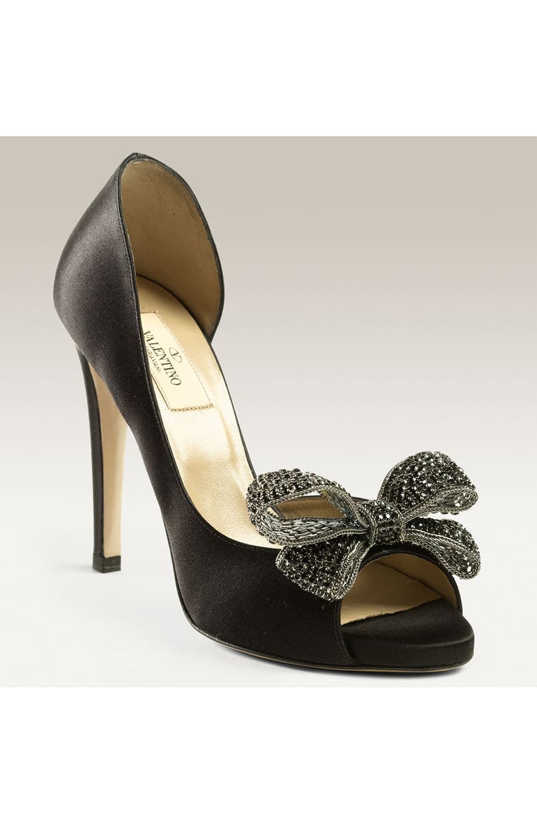Valentino Garavani Jeweled Peep Toe d'Orsay Pump, Main, color,